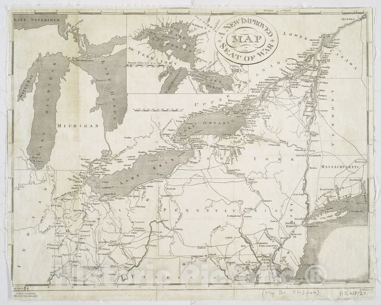 Historic Map - 1817 A New Improved Map Of The Seat Of War - Vintage Wall Art