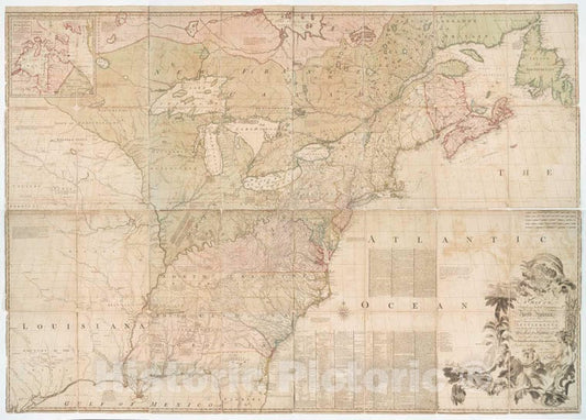 Historic 1774 Map - A Map Of The British And French Dominions In North America, With - Vintage Wall Art