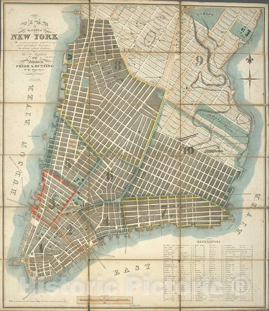 Historic Map - 1817 New York (N.Y.), Plan Of The City Of New-York : The Greater Part From Actual Survey Made Expressly For The Purpose - Vintage Wall Art