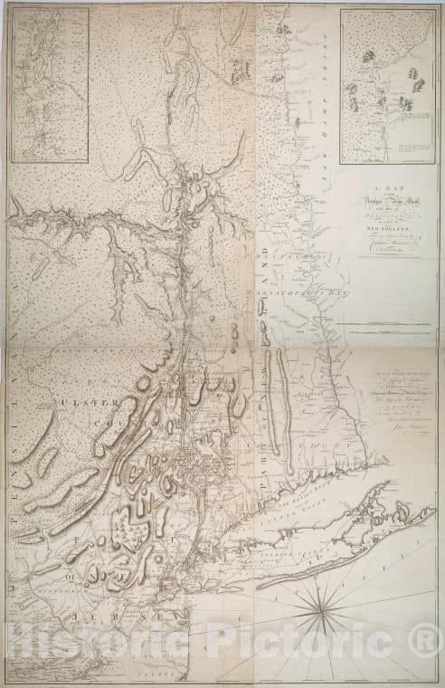 Historic 1775-06-10 Map - A Map Of The Province Of New York, With Part Of Pensilvania, And - Vintage Wall Art