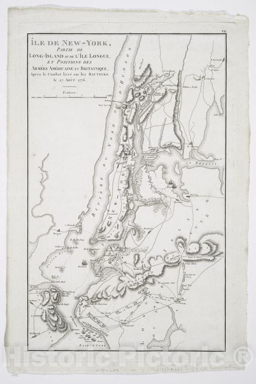 Historic 1807 Map - Isle De New-York, Partie De Long-Island Ou De L'Isle Longue Et P - Vintage Wall Art