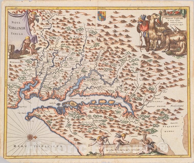Historic 1671 Map - Nova Virginiae Tabula. - Virginia - Maps - Early Works To 1800 - Charts And Maps - Vintage Wall Art
