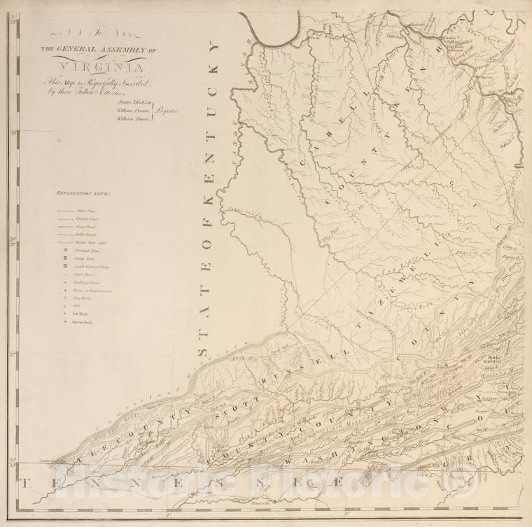 Historic Map - 1818 Virginia : Formed From Actual Surveys - Vintage Wall Art