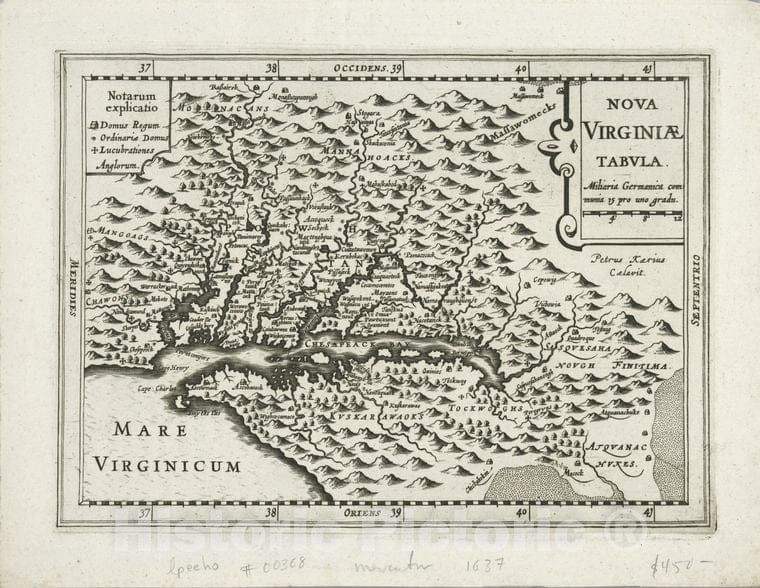 Historic 1673 Map - Nova Virginiae Tabvla - Virginia - Maps - Early Works To 1800 - Charts And Maps - Vintage Wall Art