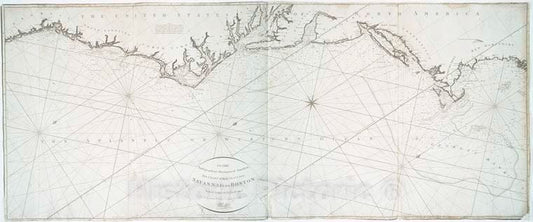 Historic Map - 1799 Chart Of The Coast From Savannah To Boston - Vintage Wall Art