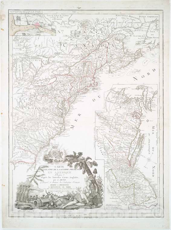 Historic 1782 Map - Carte Du Theatre De La Guerre Presente En Amerique Dressee D'Apr - Vintage Wall Art