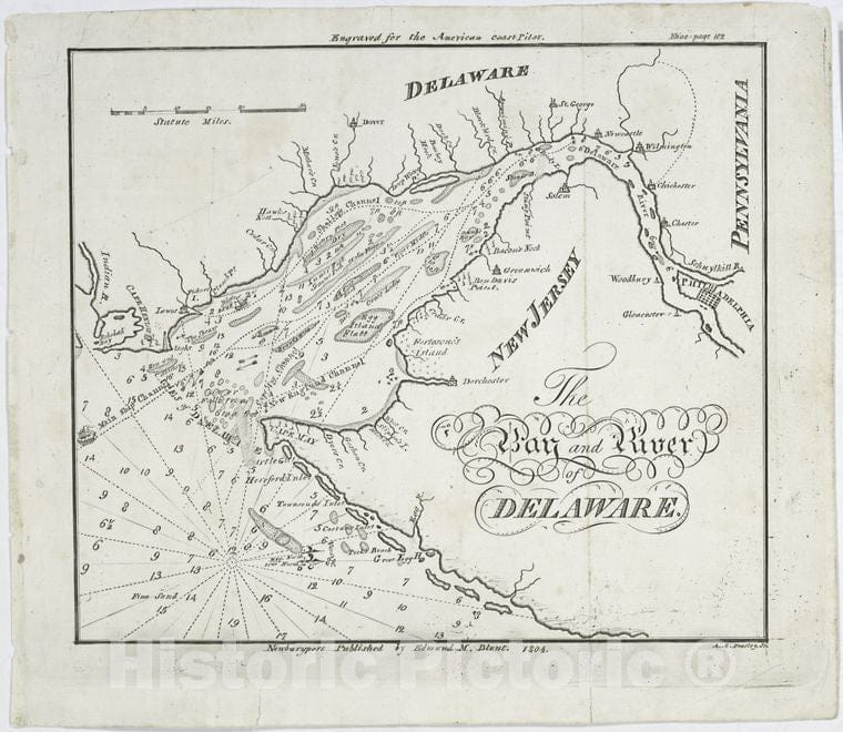 Historic 1804 Map - The Bay And River Of Delaware - Vintage Wall Art