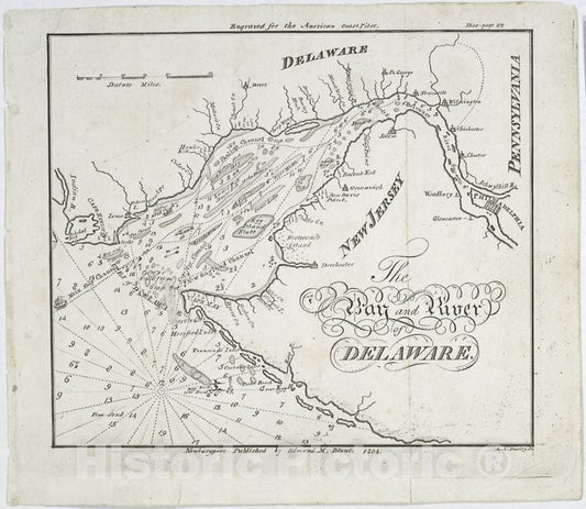 Historic 1804 Map - The Bay And River Of Delaware - Vintage Wall Art