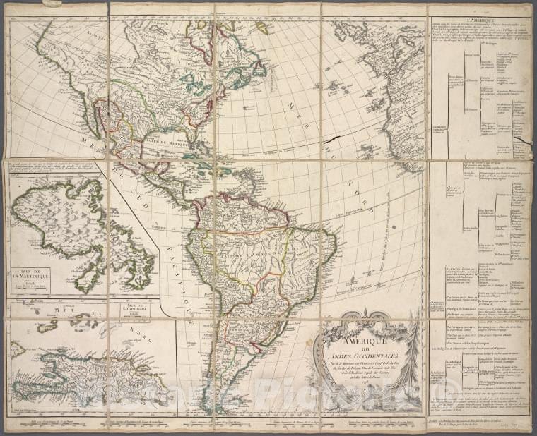 Historic 1778 Map - Amerique, Ou, Indes Occidentales - America - America - Maps - Early Works To 1800 - Charts And Maps - Vintage Wall Art
