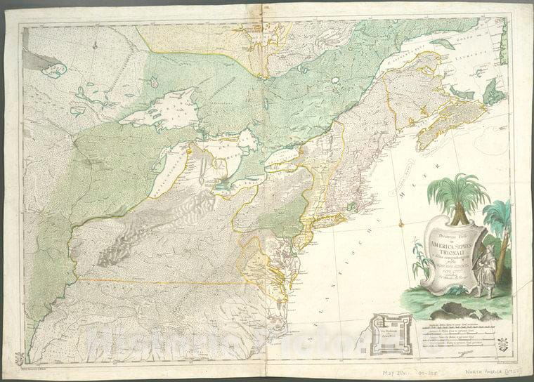 Historic 1761 Map - Theatrum Belli In America Septentrionali : Ii. Foliis Comprehens - Vintage Wall Art