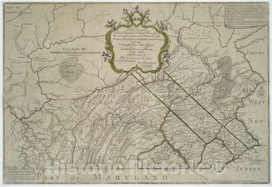 Historic Map - To The Honorable Thomas Penn And Richard Penn, Esquires, True An - Vintage Wall Art