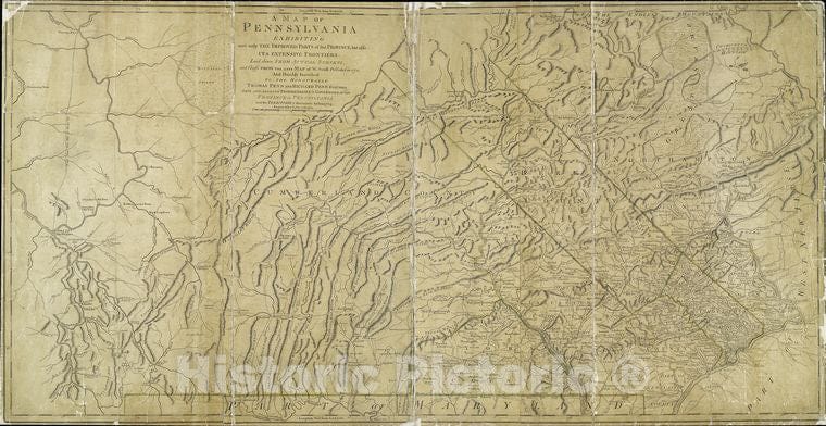 Historic 1775-06-10 Map - A Map Of Pennsylvania Exhibiting Not Only The Improved Parts Of - Vintage Wall Art