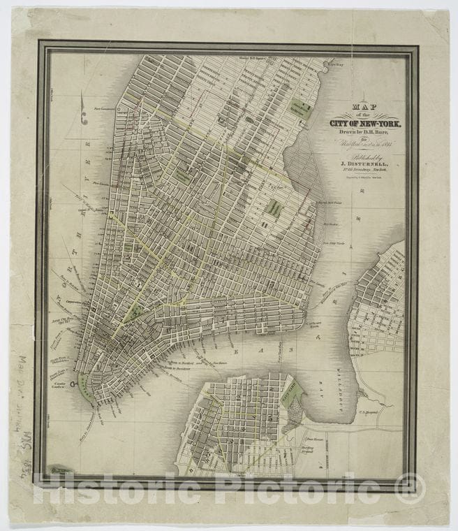 Historic 1834 Map - Map Of The City Of New-York - New York (N.Y.) - Manhattan (New York, N.Y.) - Maps - New York (N.Y.) - Vintage Wall Art