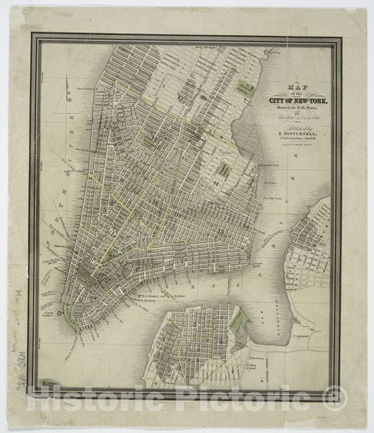 Historic 1834 Map - Map Of The City Of New-York - New York (N.Y.) - Manhattan (New York, N.Y.) - Maps - New York (N.Y.) - Vintage Wall Art