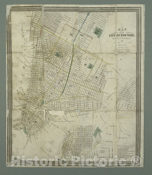 Historic 1838 Map - Map Of The City Of New-York - New York (N.Y.) - Manhattan (New York, N.Y.) - Maps - New York (N.Y.) - Vintage Wall Art