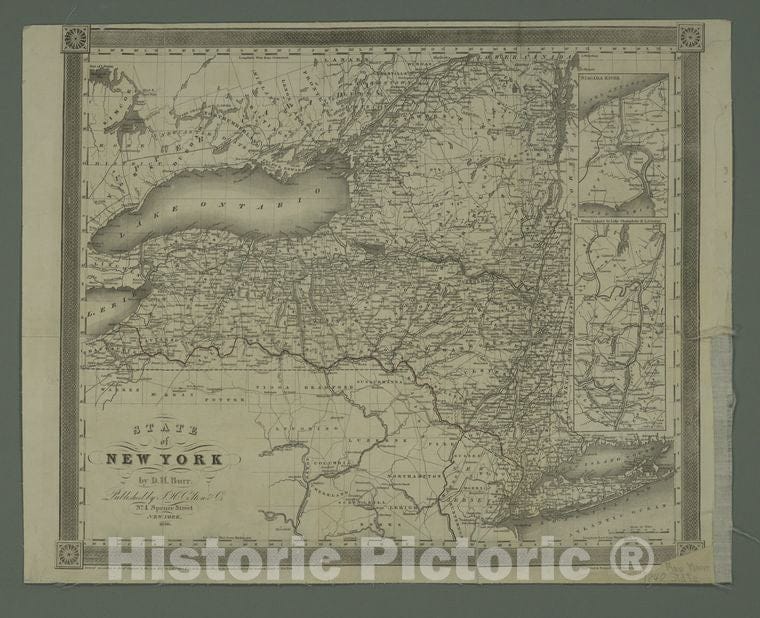 Historic Map - 1840 State Of New York - Vintage Wall Art