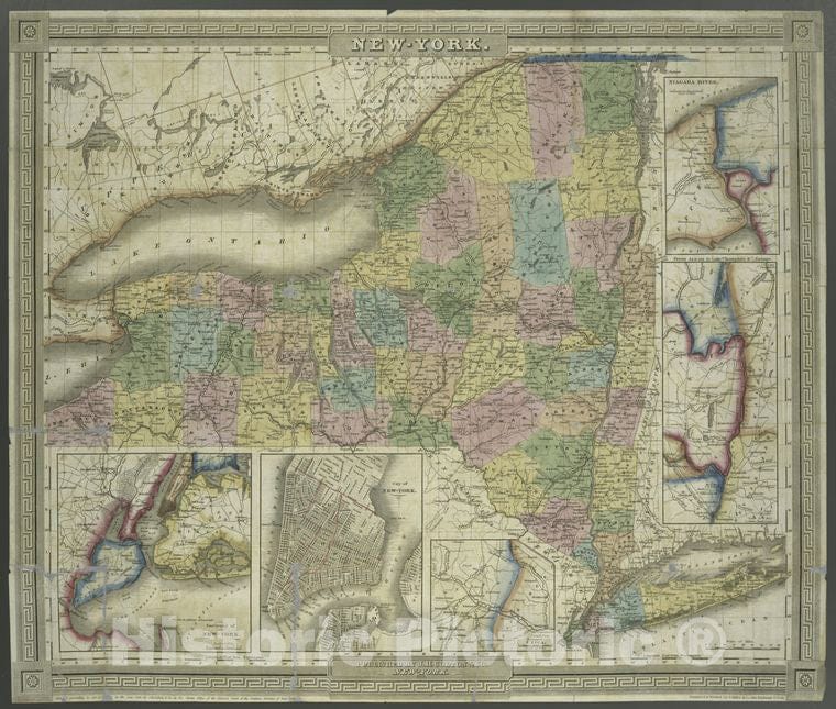 Historic 1835 Map - New-York - Vintage Wall Art