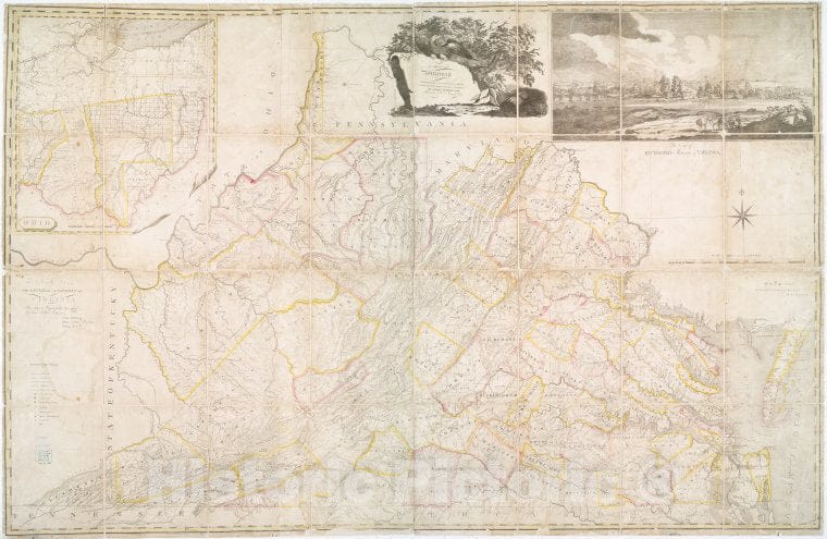 Historic Map - 1807 A Map Of Virginia : Formed From Actual Surveys, And The Latest As Well As Most Accurate Observations - Vintage Wall Art