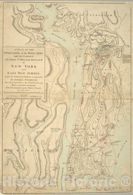 Historic 1777-02-25 Map - A Plan Of The Operations Of The King'S Army : Under The Command - Vintage Wall Art, V2
