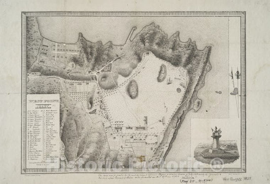 Historic 1829 Map - West Point - West Point (N.Y.) - Maps Of New York City And State - Cities And Towns, A-Z - Vintage Wall Art