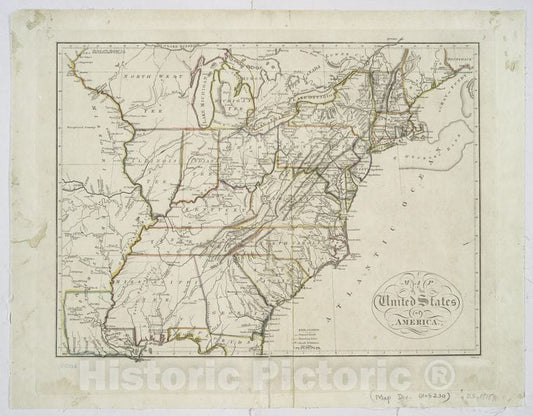 Historic 1818 Map - Map Of The United States Of America - United States - United States - Maps Of North America. - Vintage Wall Art
