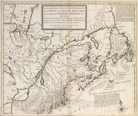 Historic 1715 [I.E. 1731] Map - A New And Exact Map Of The Dominions Of The King Of Great Britai - North America - Maps - Early Works To 1800 - Vintage Wall Art
