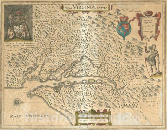 Historic Map - 1644 Chesapeake Bay (Md. And Va.), Nova Virginiae Tabvla - Vintage Wall Art
