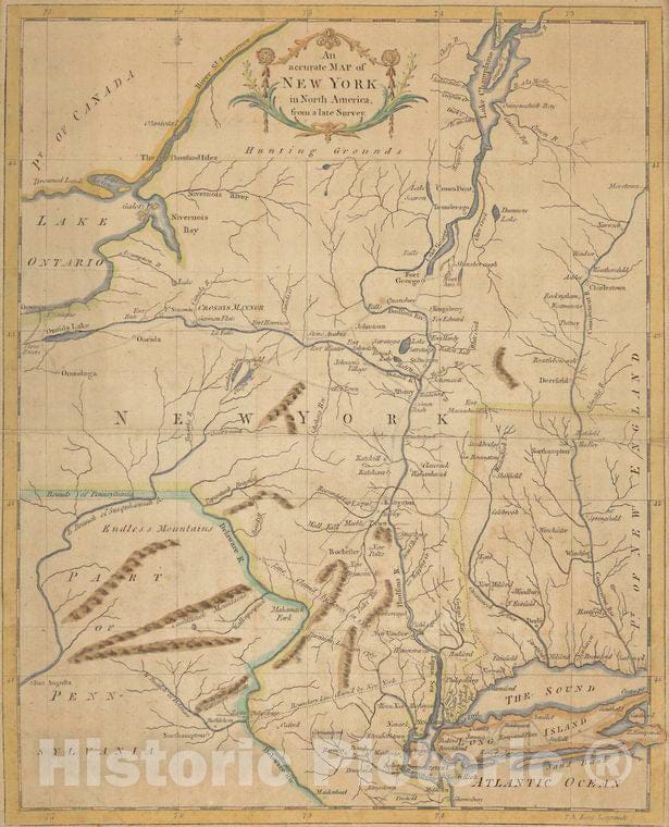 Historic 1780 Map - An Accurate Map Of New York In North America, From A Late Survey. - New York (N.Y.) - New York (State) - Maps - Early Works To 1800 - Vintage Wall Art