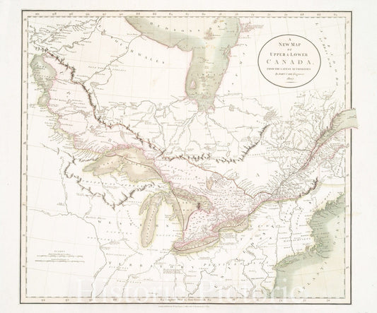 Historic Map - 1807 Upper & Lower Canada - Vintage Wall Art