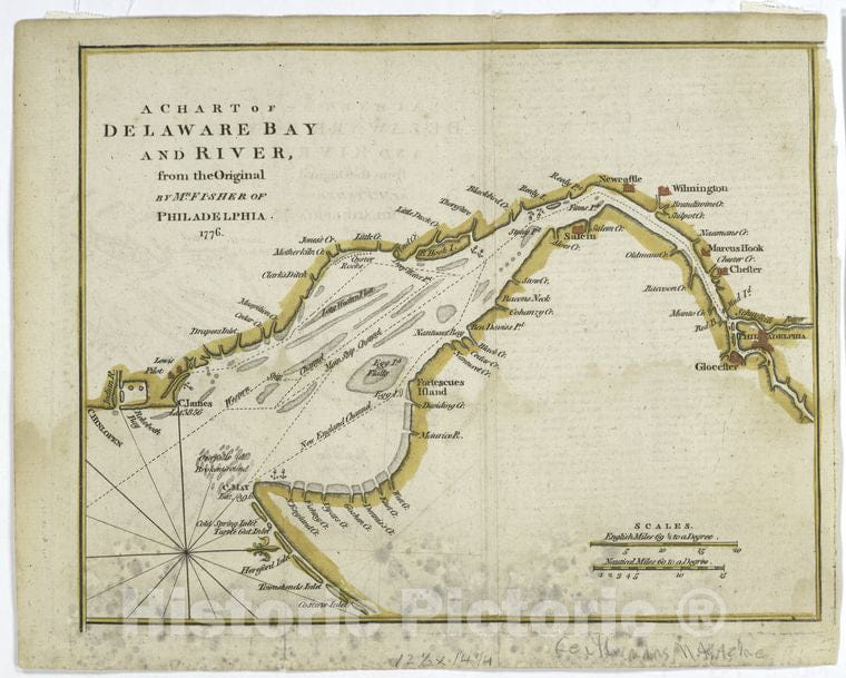 Historic 1779 Map - A Chart Of Delaware Bay And River - Delaware River (N.Y.-Del. And N.J.) - Delaware Bay (Del. And N.J.) - Charts And Maps - Vintage Wall Art