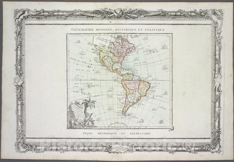 Historic 1786 Map - L'Amerique : Dressee Pour L'Etude De La Geographie. - America - Charts And Maps - Vintage Wall Art