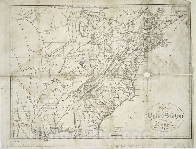 Historic 1815 Map - Map Of The United States Of America - United Statesmaps Of North America. - Vintage Wall Art