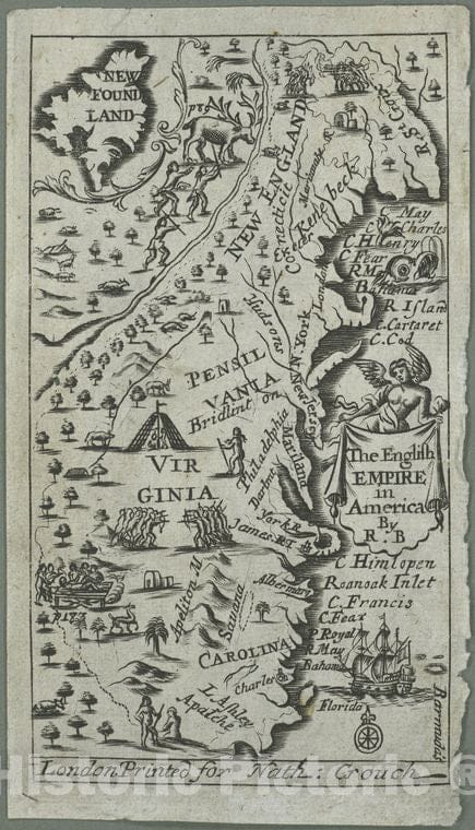 Historic 1685 Map - The English Empire In America - Great Britain - America - Charts And Maps - Vintage Wall Art