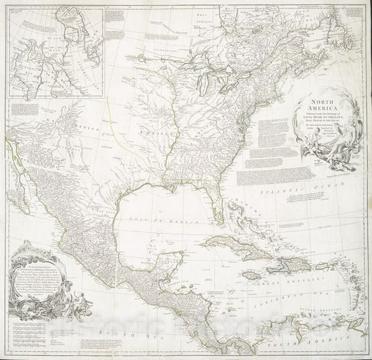 Historic 1752 Map - North America - North America - Maps - Early Works To 1800 - Charts And Maps - Vintage Wall Art