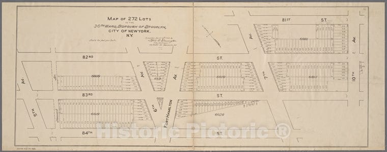 Historic Map - 1905 Brooklyn (New York, N.Y.), Map Of 272 Lots In The 30Th Ward, Borough Of Brooklyn, City Of New York. - Vintage Wall Art