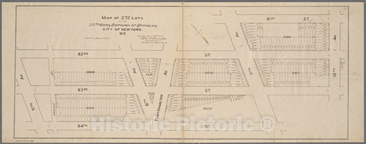 Historic Map - 1905 Brooklyn (New York, N.Y.), Map Of 272 Lots In The 30Th Ward, Borough Of Brooklyn, City Of New York. - Vintage Wall Art