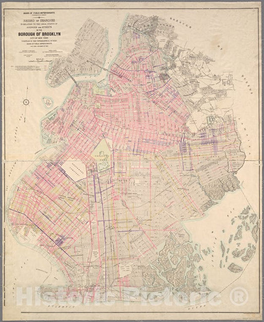 Historic Map - 1900 Brooklyn (New York, N.Y.), Record Of Searches In Relation To The Legal Status Of Avenues & Streets In The Borough Of Brooklyn. - Vintage Wall Art