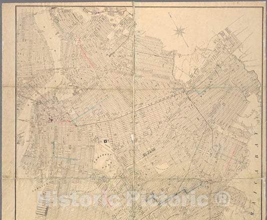 Historic 191-? Map - Petersen'S Map Of Brooklyn. - Brooklyn (New York, N.Y.) Maps Of New York City And State - Brooklyn - Vintage Wall Art