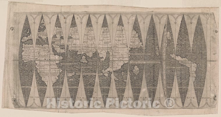 Historic 1517 Map - Universalis Cosmographie Descriptio Tam In Solido Quem Plano - Cosmographiae Introductio - Vintage Wall Art