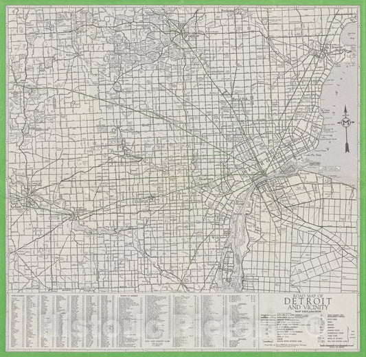 Historic 1939 Map - Official Transportation Map Michigan. - Atlases Of The United States - Michigan - Vintage Wall Art