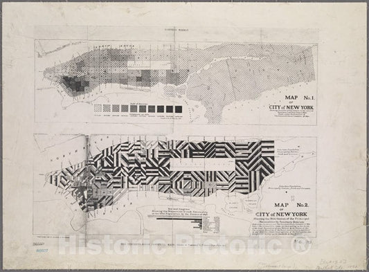 Historic 1894 Map - No. 1 Map Of The City Of New York Showing Densities Of Populatioof New York City And State - Manhattan - Vintage Wall Art