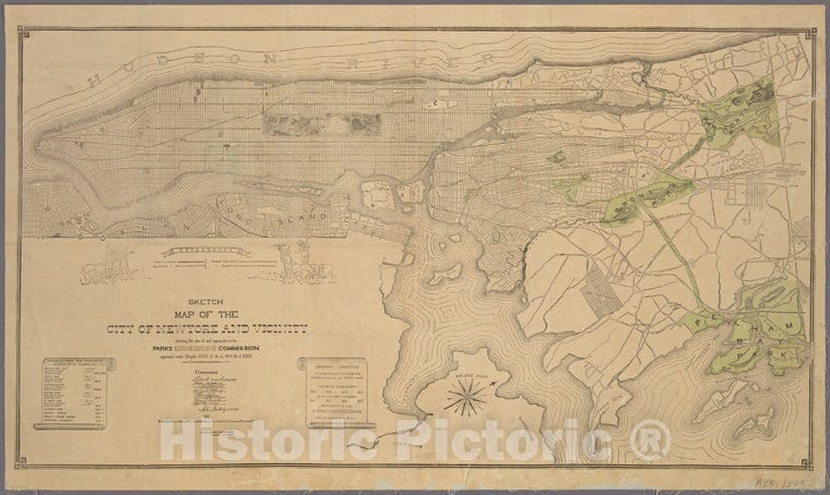 Historic 1884-01-07 Map - Sketch Map Of The City Of New York And Vicinity : Showing The Si - Vintage Wall Art