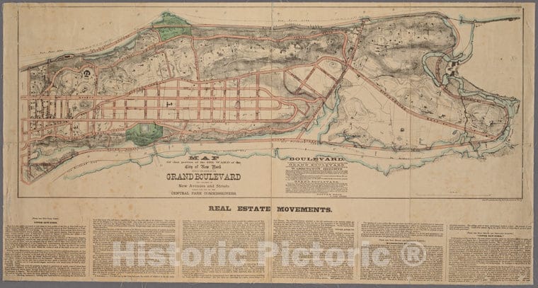Historic 1878 Map - Map Of That Portion Of The 12Th Ward Of The City Of New York Sho - Vintage Wall Art