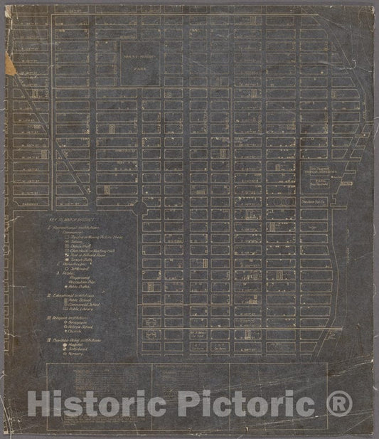 Historic 1916 Map - [Map Of New York City From 98Th St. North To 126Th St, And From The East River West To 8Th Ave.] Of New York City And State - Manhattan - Vintage Wall Art