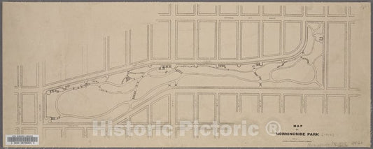Historic 1914 Map - Map Of Morningside Park.Of New York City And State - Manhattan - Vintage Wall Art
