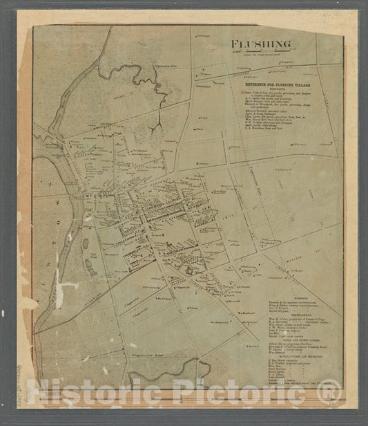 Historic 1859 Map - Village Of Flushing, An Inset Map From Topographical Map Of The Counties Of Kings And Queens.Of New York City And State - Queens - Vintage Wall Art