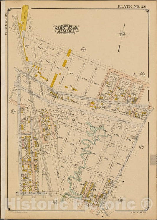 Historic 1936 Map - [Map Bounded By 150Th Ave, Creek Road, 159Th Ave, 101St St.] P - Vintage Wall Art