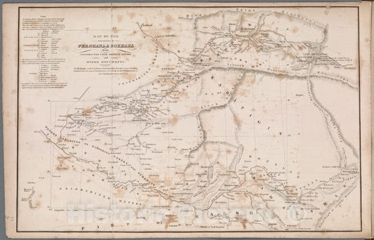 Historic Map - 1826 Amu Darya, Map Of The Countries Of Ferghana & Bokhara: Chiefly Constructed From Original Routes And Other Documents - Vintage Wall Art