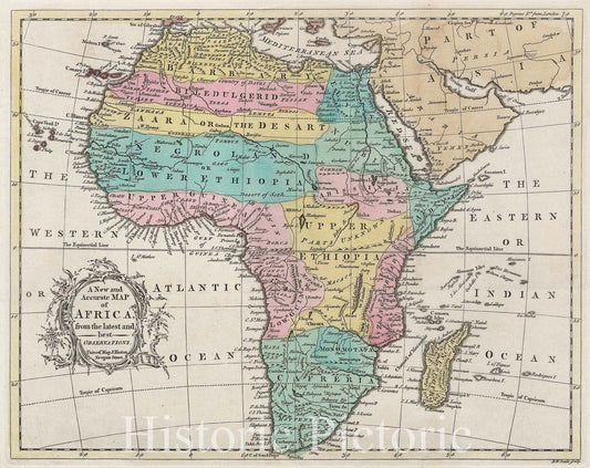 Historic 1747 Map - A New And Accurate Map Of Africa, From The Latest And Best Observations - - Vintage Wall Art