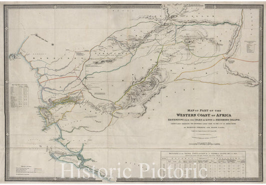 Historic 1873 Map - Map Of Part Of The Western Coast Of Africa Extending From The Is - Africa, West - Maps - Sierra Leone - Maps - Sierra Leone River - Maps - Vintage Wall Art